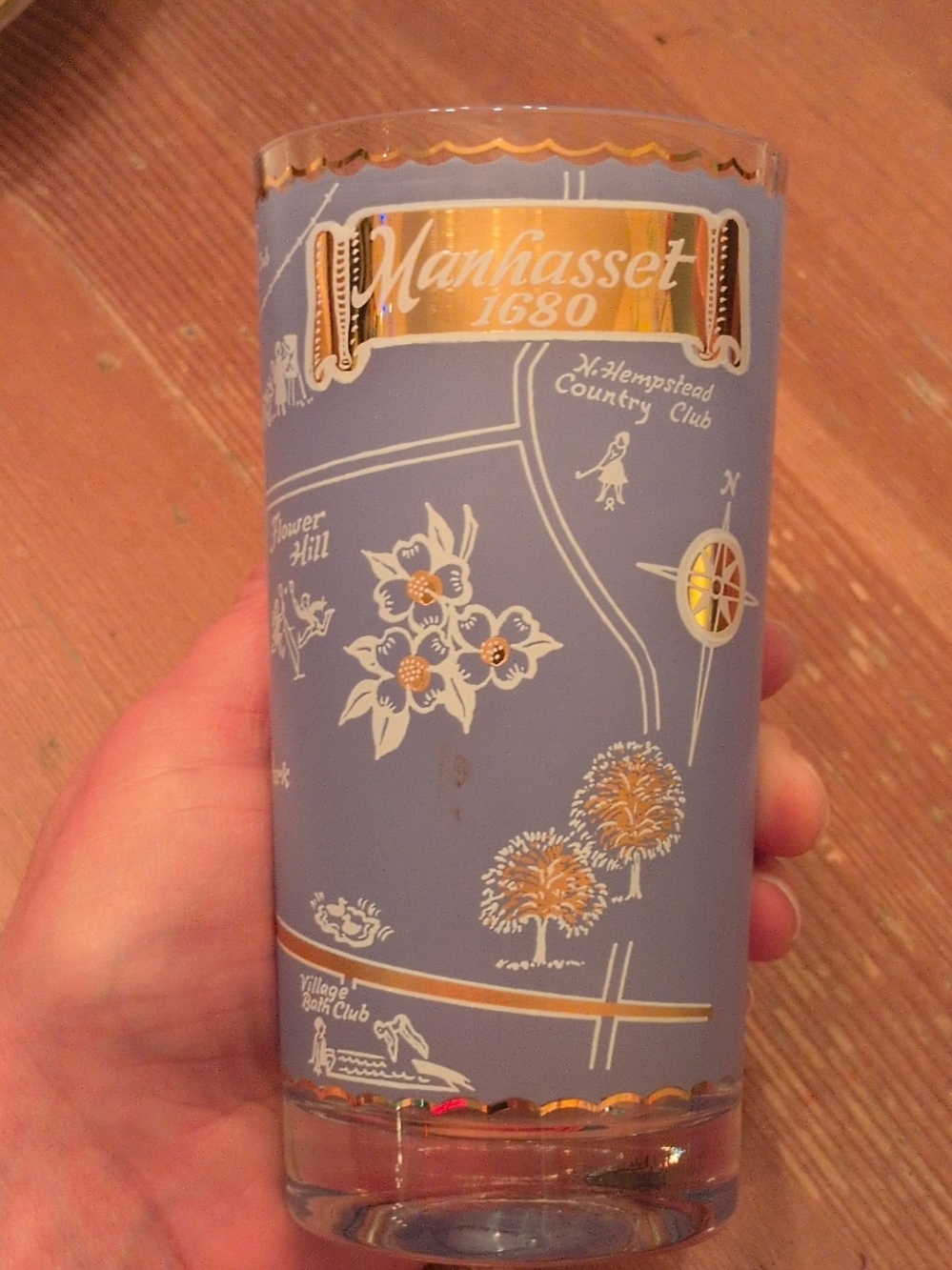 Manhasset 1680 Blue Decorative Glass Tumbler